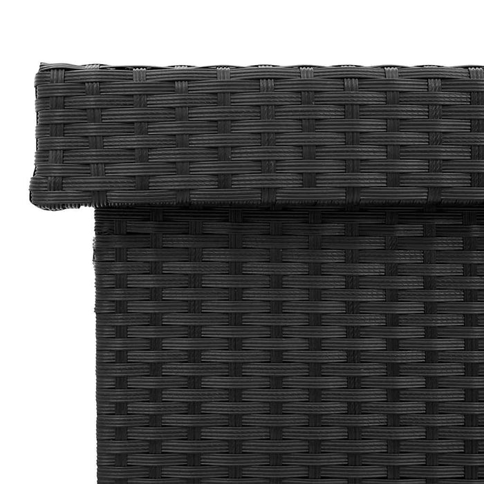 Garden Storage Box With Wheels Black 160X55X75 Cm Poly Rattan Aobtnto