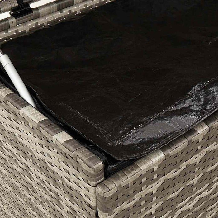Garden Storage Box With Wheels Grey 160X55X75 Cm Poly Rattan Aobtntt