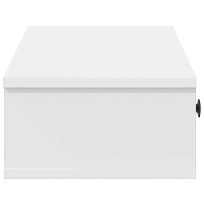 Wall Shelf With Drawers White 60X28X15 Cm Engineered Wood Npkkao