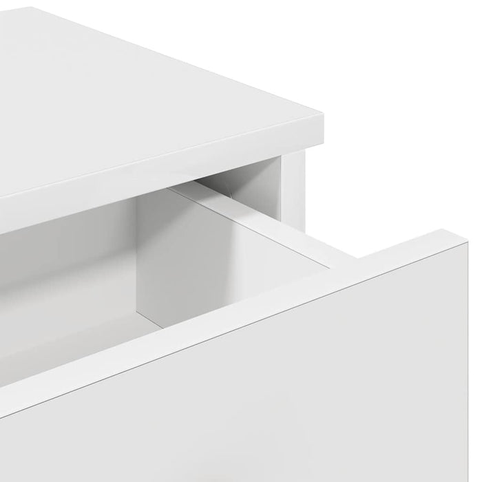 Wall Shelf With Drawers White 60X28X15 Cm Engineered Wood Npkkao