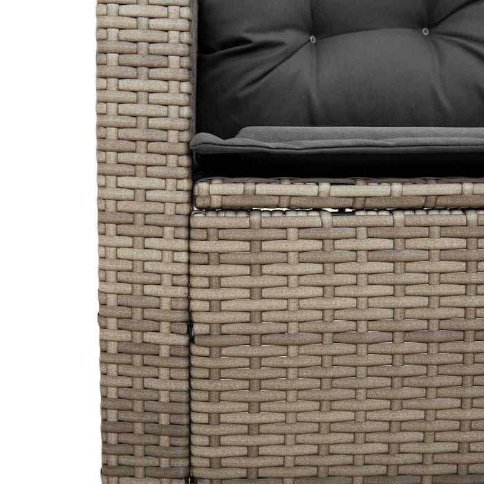 Garden Sofa With Table&Cushions L-Shaped Grey Poly Rattan Aobtnia