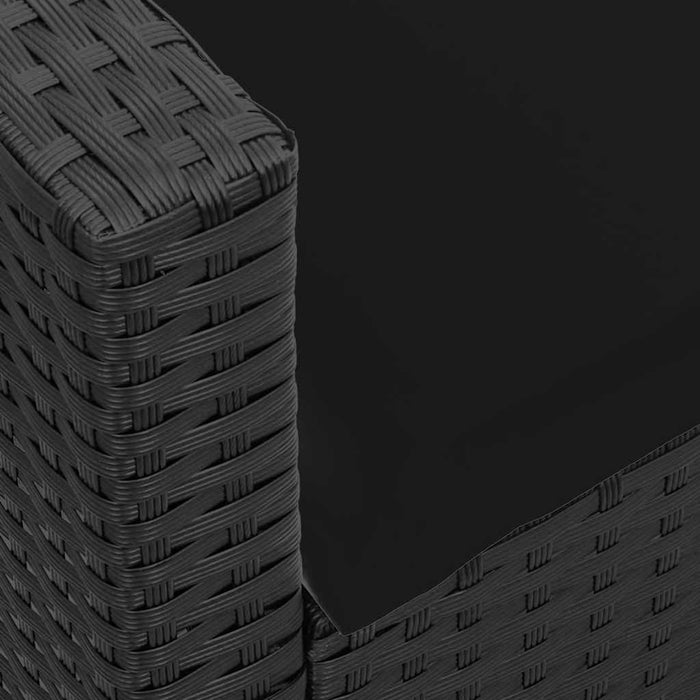 Garden Sofa 5-Seater With Cushions Black Poly Rattan Aobaoox