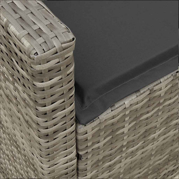 Garden Sofa 5-Seater With Cushions Grey Poly Rattan Aobaooa