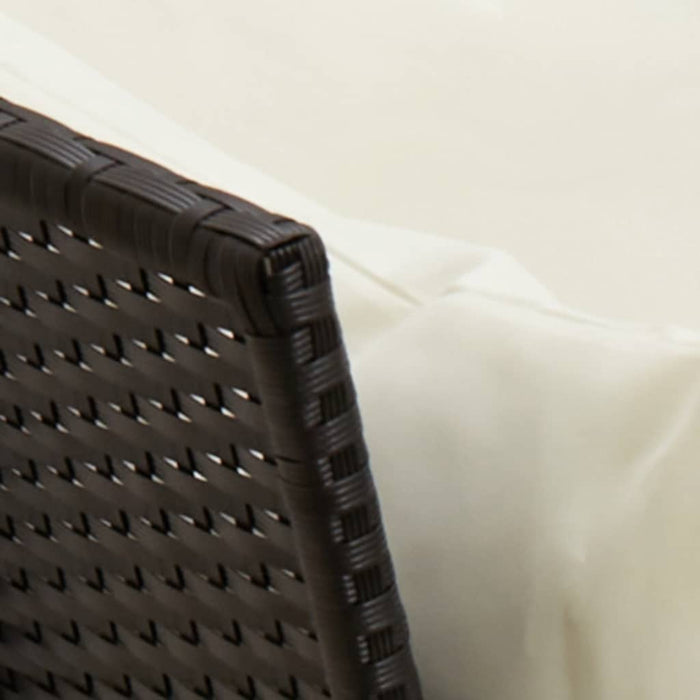 Garden Sofa With Cushions Black Poly Rattan Aobaoxo