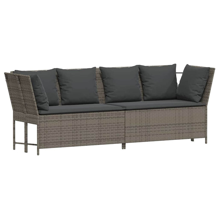 Garden Sofa With Cushions Grey Poly Rattan Aobaoxa