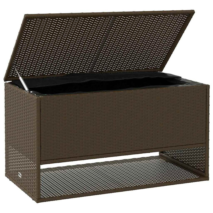 Outdoor Cushion Box Brown 100X55X55.5 Cm Poly Rattan Aobaoax