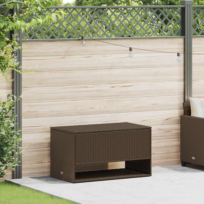 Outdoor Cushion Box Brown 100X55X55.5 Cm Poly Rattan Aobaoax