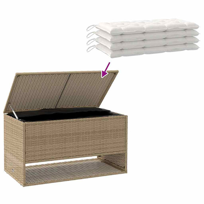 Outdoor Cushion Box Beige 100X55X55.5 Cm Poly Rattan Aobaoaa