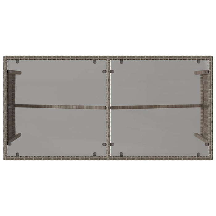 3 Piece Garden Dining Set With Cushions Grey Poly Rattan Aobaont