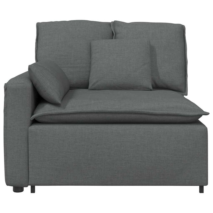 Modular Sofa Armrest End Module With Cushions Dark Grey 100 Cm Aobatnn