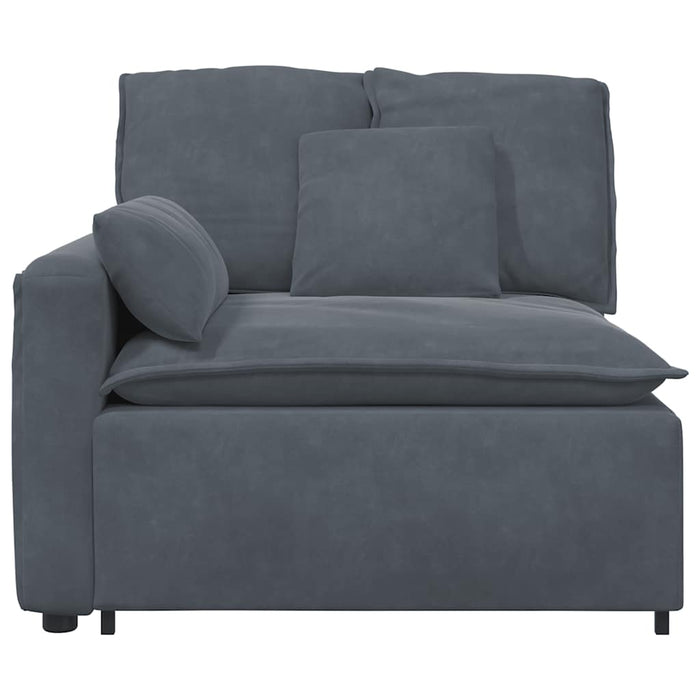 Modular Sofa Armrest End Module With Cushions Dark Grey 100 Cm Aobaabb