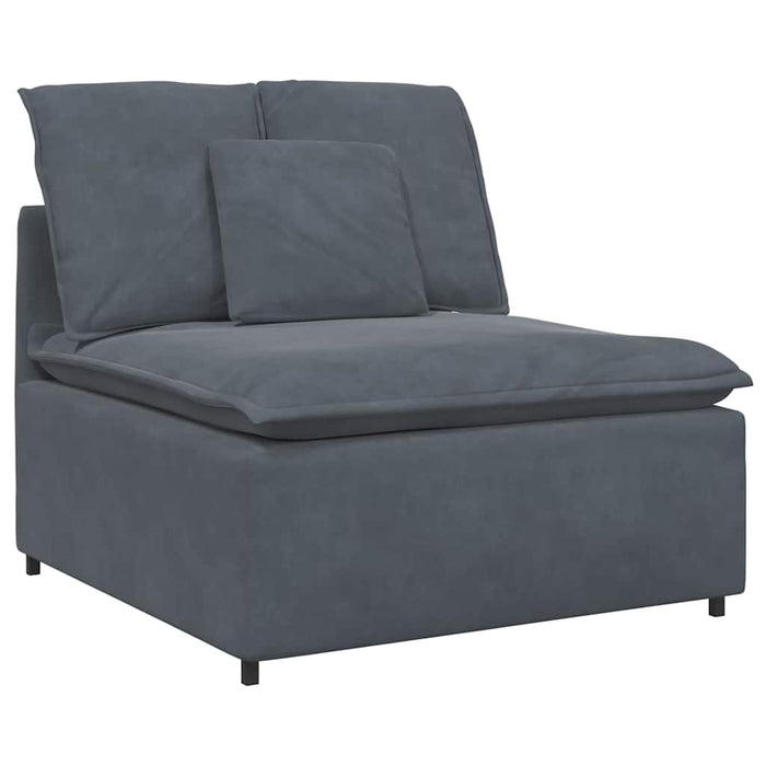 Modular Sofa Centre Module With Cushions Dark Grey 100 Cm Aobaatb