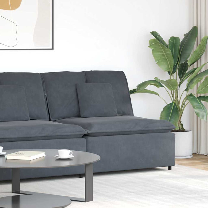 Modular Sofa Centre Module With Cushions Dark Grey 100 Cm Aobaatb