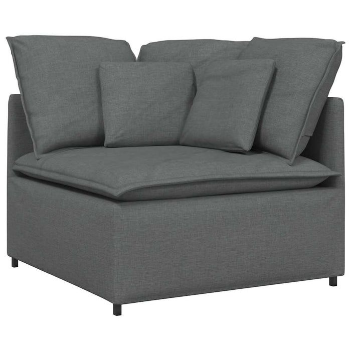 Modular Sofa Corner Module With Cushions Dark Grey 100 Cm Aobaaan