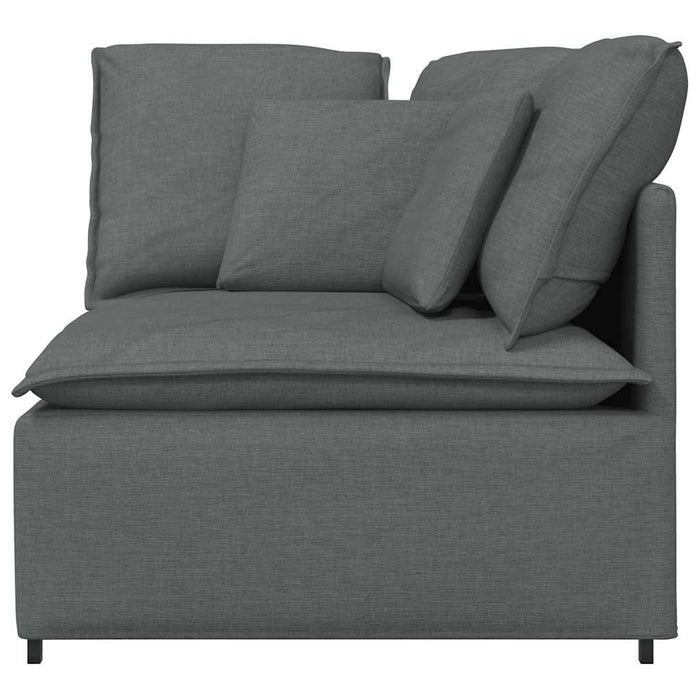 Modular Sofa Corner Module With Cushions Dark Grey 100 Cm Aobaaan