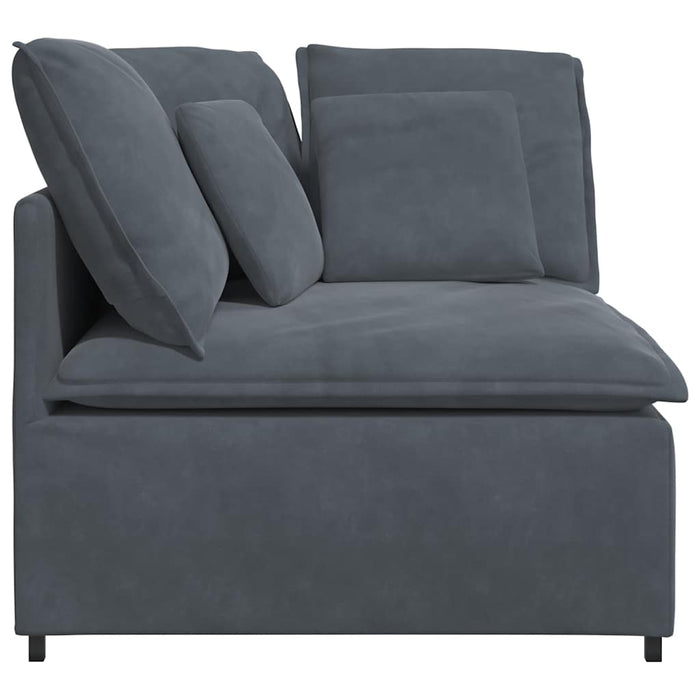 Modular Sofa Corner Module With Cushions Dark Grey 100 Cm Aobaalb
