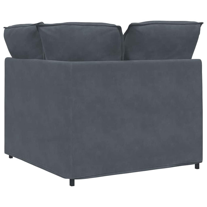 Modular Sofa Corner Module With Cushions Dark Grey 100 Cm Aobaalb