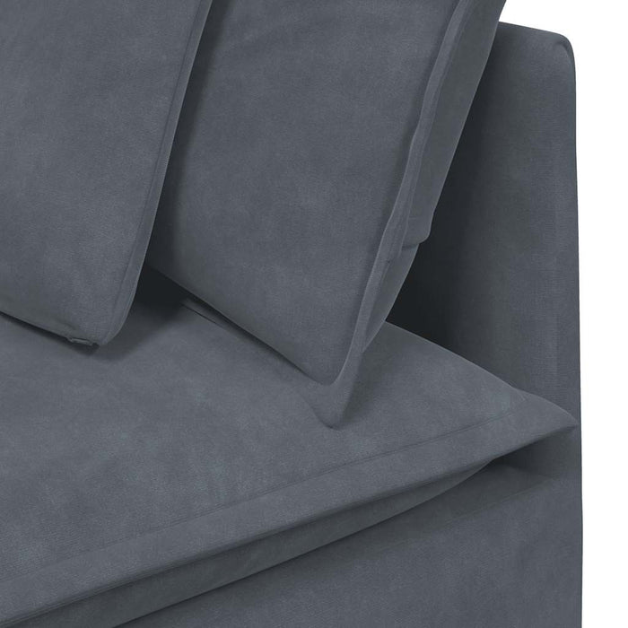 Modular Sofa Corner Module With Cushions Dark Grey 100 Cm Aobaalb