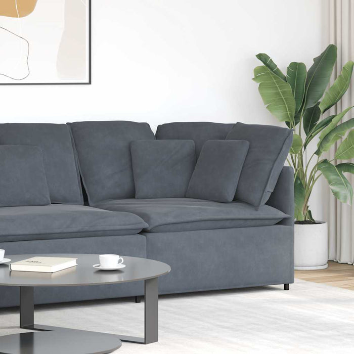 Modular Sofa Corner Module With Cushions Dark Grey 100 Cm Aobaalb