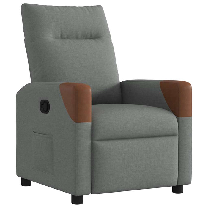 Recliner Chair Dark Grey Fabric Aobanob