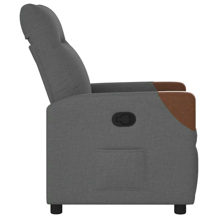 Recliner Chair Dark Grey Fabric Aobanob