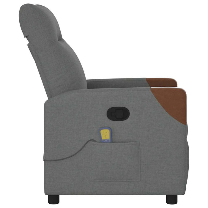 Massage Recliner Chair Dark Grey Fabric Aobanon