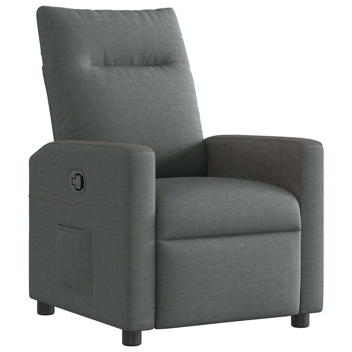 Recliner Chair Dark Grey Fabric Aobanxl