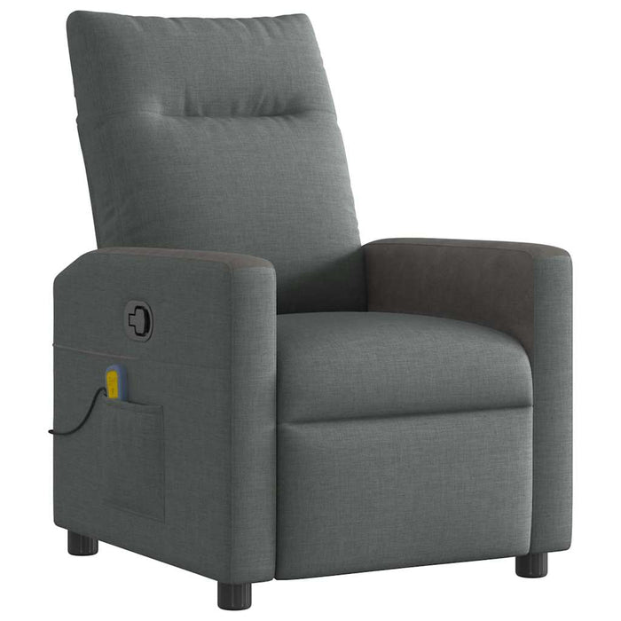 Massage Recliner Chair Dark Grey Fabric Aobantt