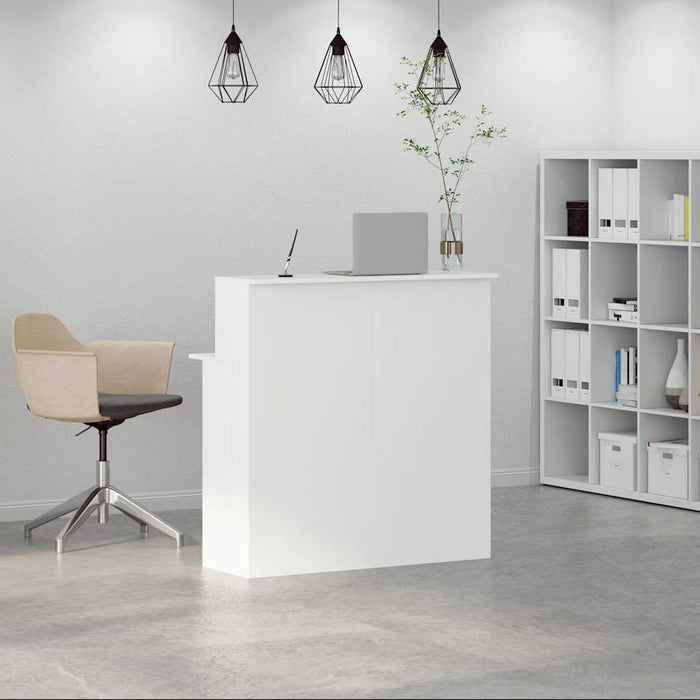 Reception Desk White 100X50X103.5 Cm Engineered Wood Npkbxa