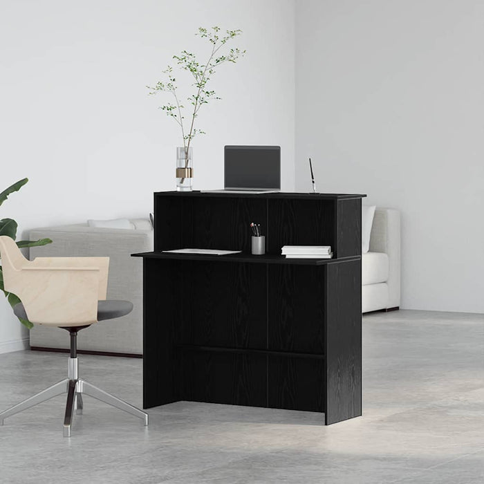Reception Desk Black 100X50X103.5 Cm Engineered Wood Npkbxp