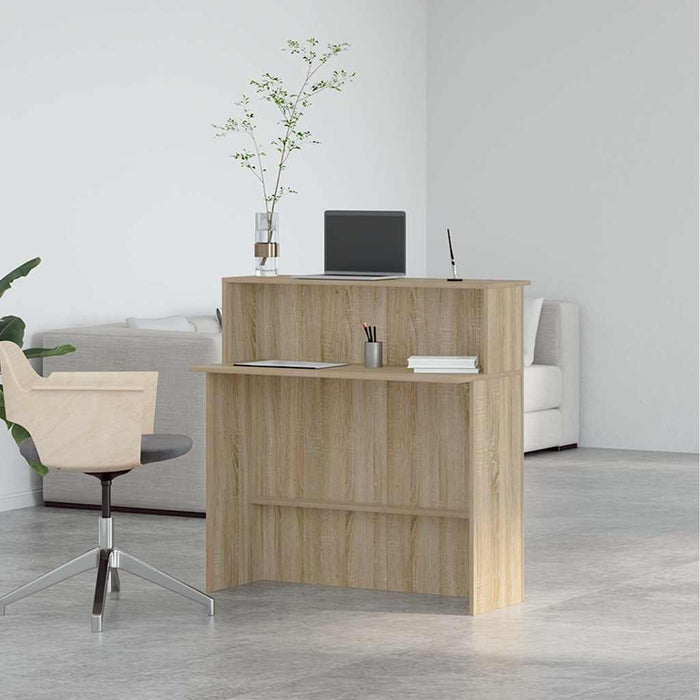 Reception Desk Sonoma Oak 100X50X103.5 Cm Engineered Wood Npkbxl