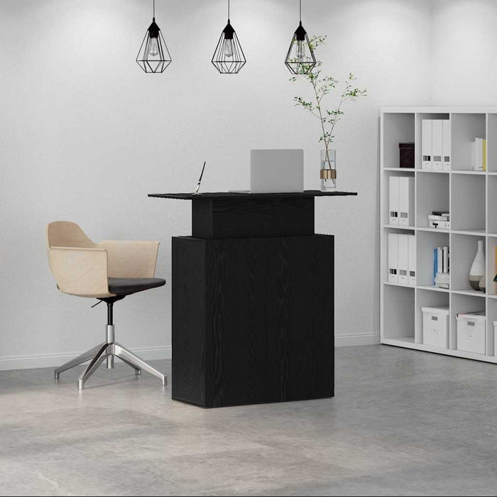 Reception Desk Black 100X40X104 Cm Engineered Wood Npkbpx