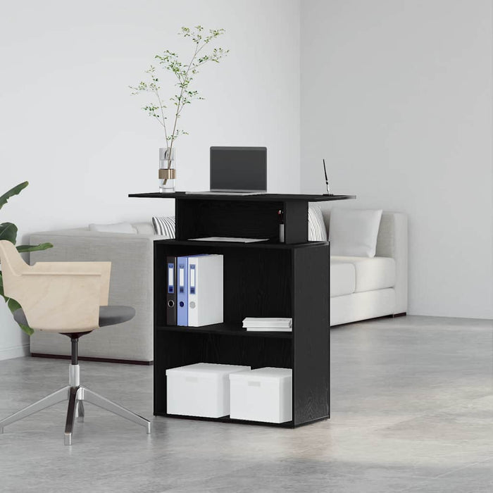 Reception Desk Black 100X40X104 Cm Engineered Wood Npkbpx