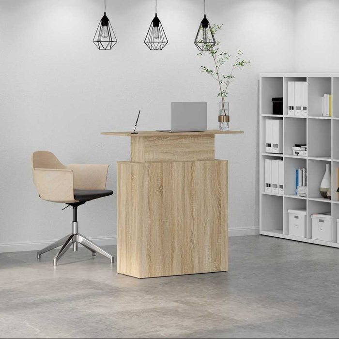 Reception Desk Sonoma Oak 100X40X104 Cm Engineered Wood Npkbpt