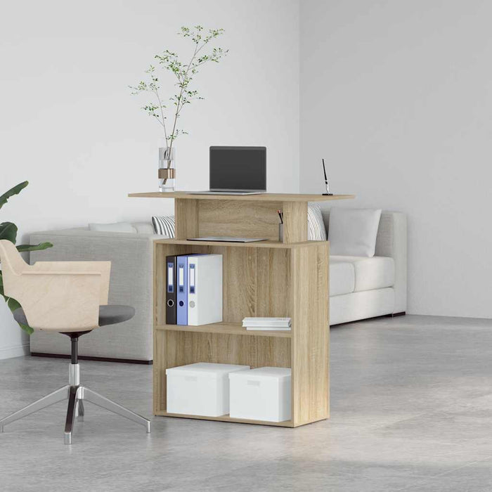 Reception Desk Sonoma Oak 100X40X104 Cm Engineered Wood Npkbpt
