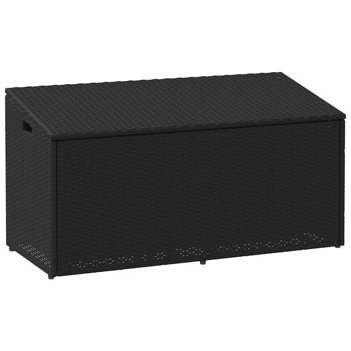 Garden Storage Box Black 110X50X58 Cm Poly Rattan Aobablk