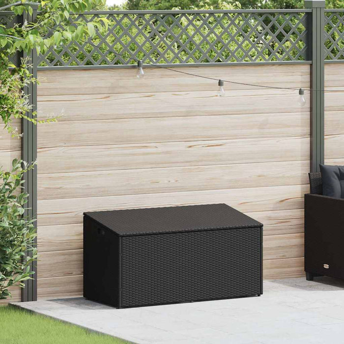 Garden Storage Box Black 110X50X58 Cm Poly Rattan Aobablk