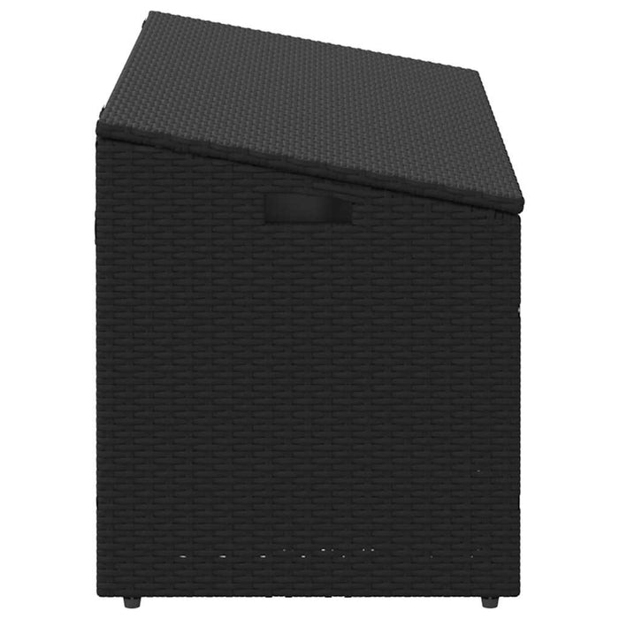 Garden Storage Box Black 110X50X58 Cm Poly Rattan Aobablk