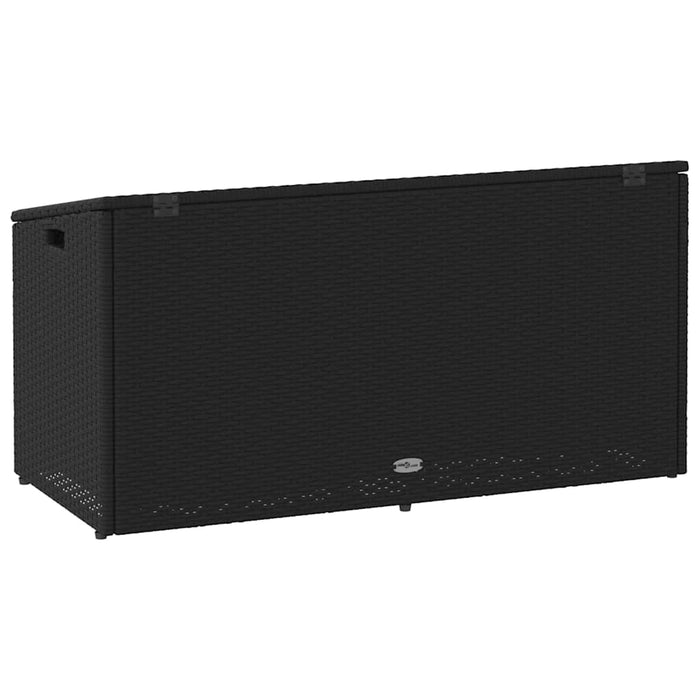 Garden Storage Box Black 110X50X58 Cm Poly Rattan Aobablk