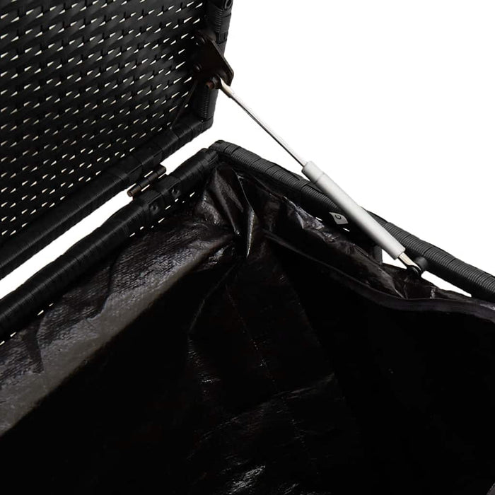 Garden Storage Box Black 110X50X58 Cm Poly Rattan Aobablk