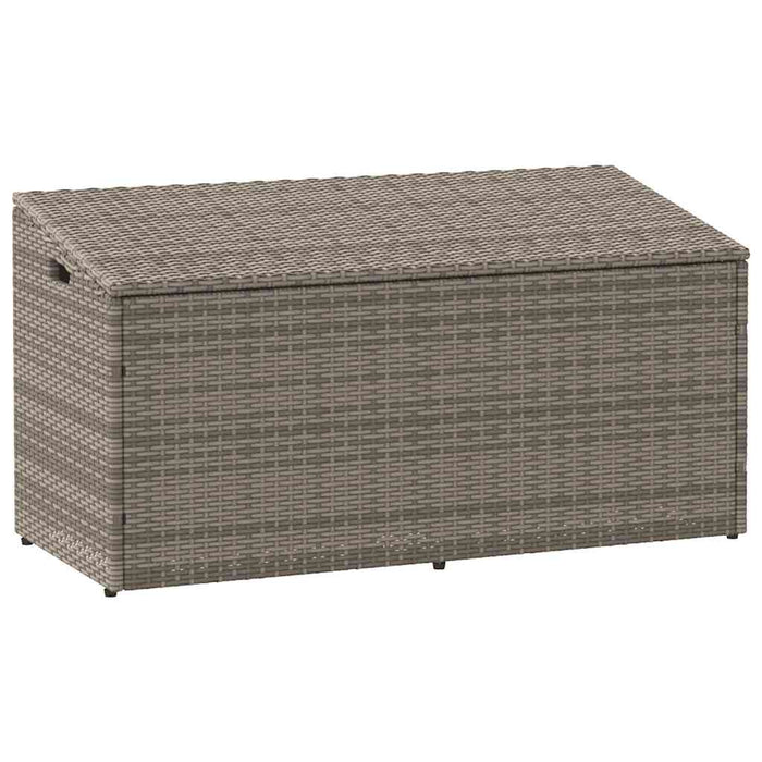 Garden Storage Box Grey 110X50X58 Cm Poly Rattan Aobabio