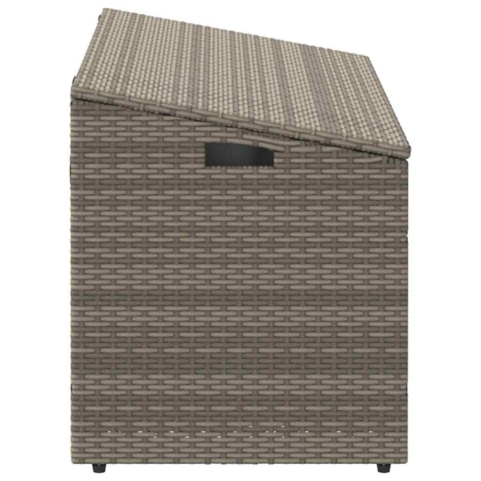 Garden Storage Box Grey 110X50X58 Cm Poly Rattan Aobabio
