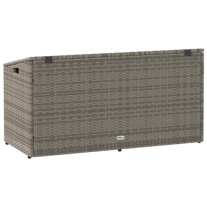 Garden Storage Box Grey 110X50X58 Cm Poly Rattan Aobabio