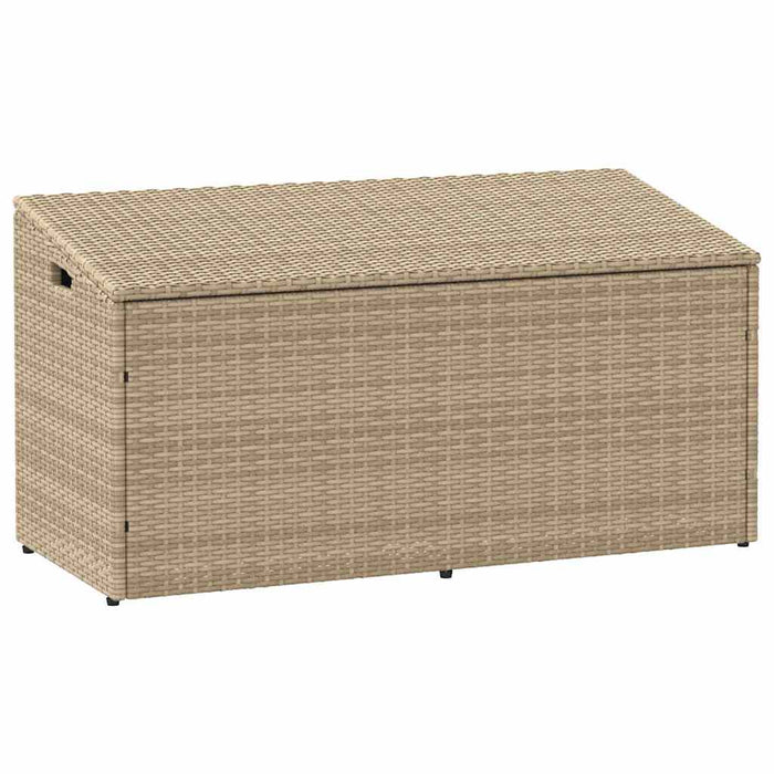Garden Storage Box Beige 110X50X58 Cm Poly Rattan Aobabix