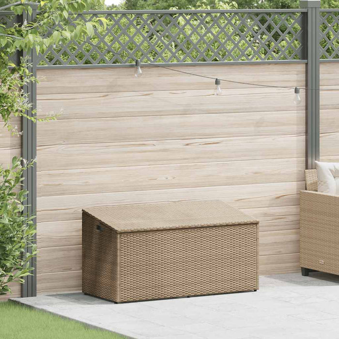 Garden Storage Box Beige 110X50X58 Cm Poly Rattan Aobabix