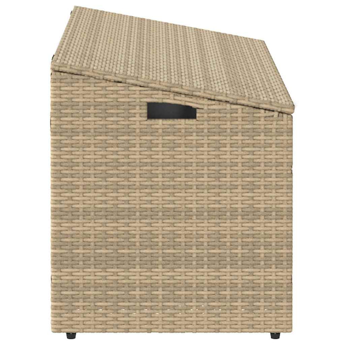 Garden Storage Box Beige 110X50X58 Cm Poly Rattan Aobabix