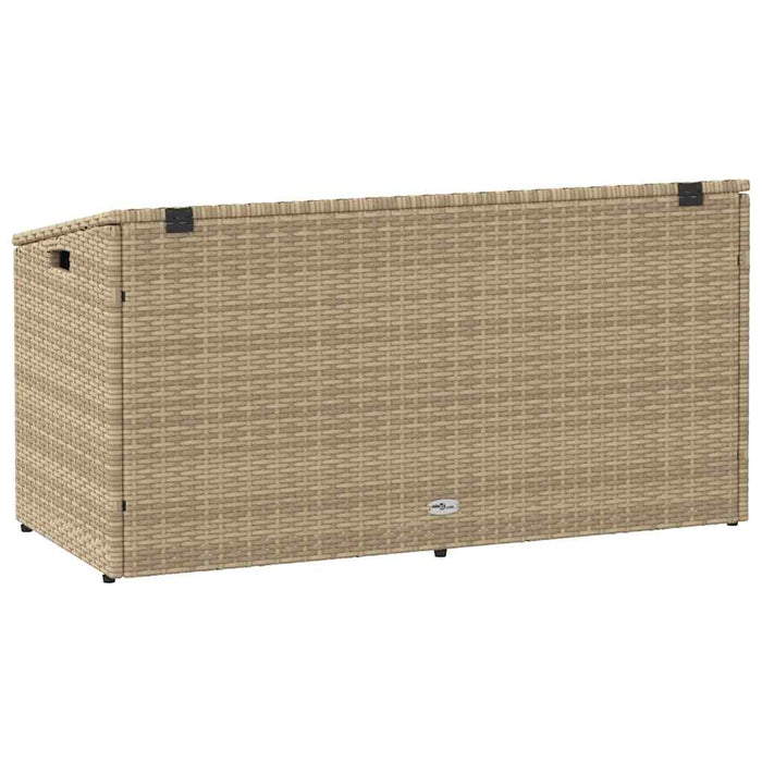 Garden Storage Box Beige 110X50X58 Cm Poly Rattan Aobabix