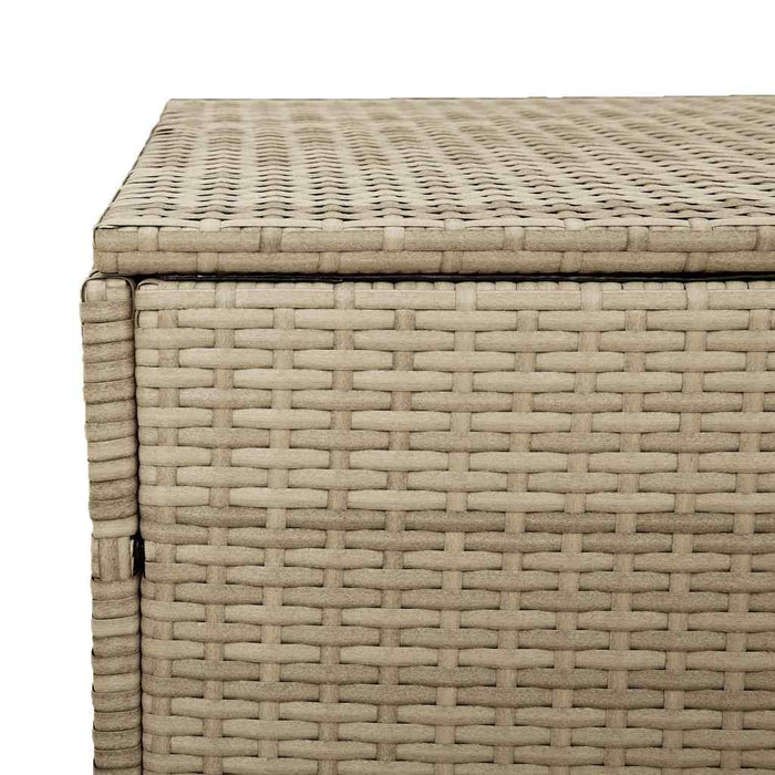 Garden Storage Box Beige 110X50X58 Cm Poly Rattan Aobabix