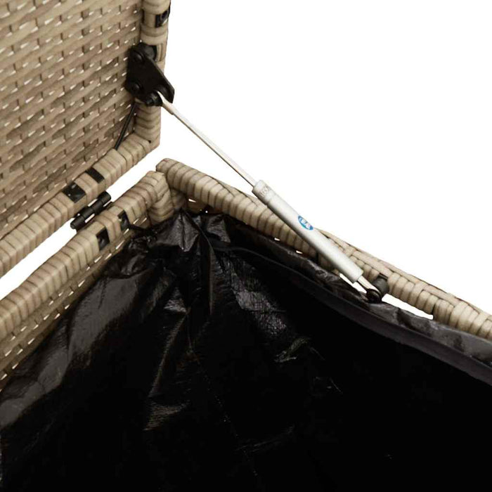 Garden Storage Box Beige 110X50X58 Cm Poly Rattan Aobabix