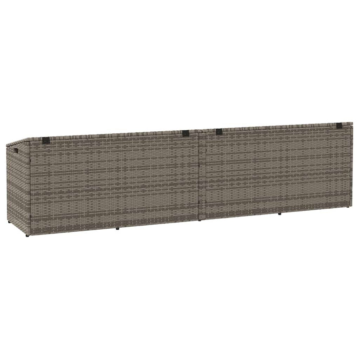 Garden Storage Box Grey 220X50X58 Cm Poly Rattan Aobabil